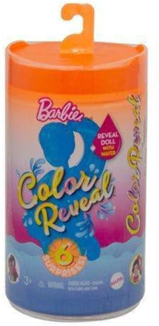 Barbie Color Reveal Mini-poupée Chelsea avec 6 éléments mystère, thème Plage, 3 sachets Surprise, modèle aléatoire, Jouet pour Enfant, GTP52