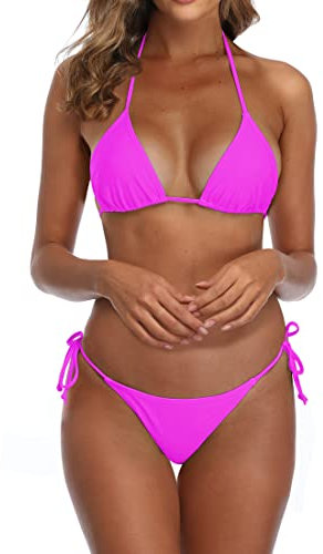 SHERRYLO Micro Bikini Extreme G String Bikinis Sexy Mini maillot de bain pour femme Maillot de bain Microkini, 1890-fuchsia, Taille XL