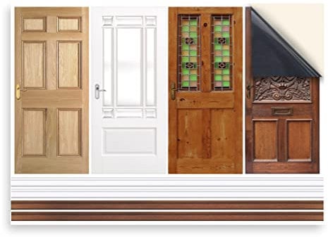 Stick & Go Repositionable Self Adhesive Dolls House Wallpaper 1:12 Scale (1 Sheet) - Doors & Frames - No. 120