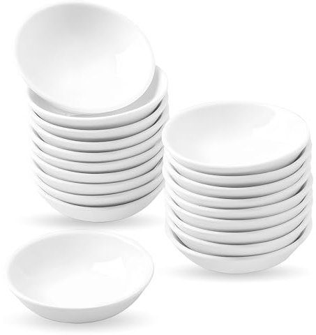 UIBFCWN Keramik-Dip-Schalen, 7,6 cm, Sojasaucenschalen, 34 ml, asiatische Dipschalen für Ketchup, Grill, Beilagen, Sushi, Gewürze, Vorspeisen, 20 Stück
