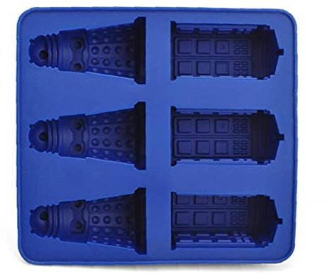 PiniceCore Silicone Ice Cube Tray Doctor Who Dalek & Tardis Ice Tray Candy Jello Chocolate Mold Kitchen Tool 14 * 15cm, Blue