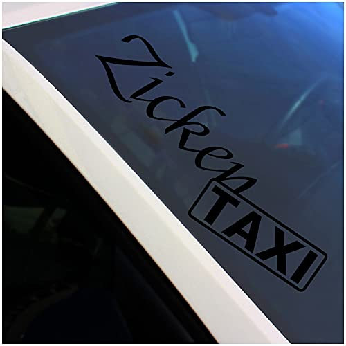 Frontscheibenaufkleber Schriftzug Zicken Taxi Aufkleber für Windschutzscheibe Heckscheibe Frontscheibe Auto Fahrzeug Dekor Sticker FS135 (Schwarz Glanz, Außenklebend)