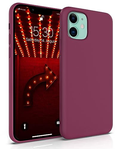 MyGadget Coque Compatible avec Apple iPhone 11 - Case Protection Rigide Anti Choc avec Doublure Microfibre - Bordeaux Rouge