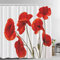 Batmerry Rideau de Douche printanier - Motif Coquelicot Blanc Rouge - Beau Rideau de Douche en Tissu imperméable pour Salle de Bain - 182,9 x 182,9 cm