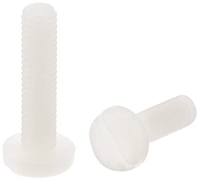 sourcing map 20 Stück Nylon Maschinenschrauben Flachkopf Schlitzschrauben M4 x 25mm