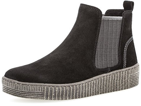 Gabor Damen Chelsea Boots, Frauen Stiefeletten,Wechselfußbett,Best Fitting,Bootee,Booties,halbstiefel,schwarz (anthrazit),38 EU / 5 UK