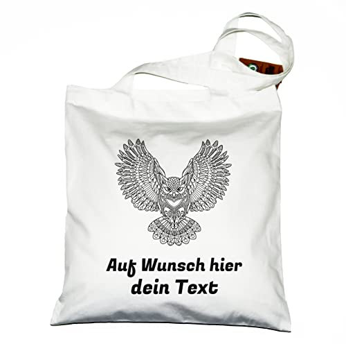 Premium Bio Baumwolltasche Westford mill W261 Einkaufstasche tote bag selbst gestalten mit deinem Spruch, C37 181 owl Eule