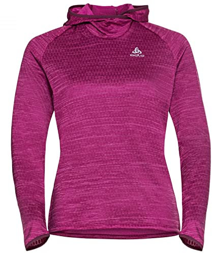 Odlo Damen Laufhoody Run Easy WARM, Festival Fuchsia Melange, XS