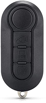 Porte-clés de voiture à 3 boutons pour Fiat 500 Panda Punto pour Citroën Relay Ducato Peugeot Boxer avec lame vierge (boutons noirs)