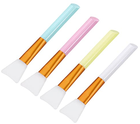 sourcing map Silikon Epoxid Bürsten Rosa/Blau/Weiß/Gelb Applikator DIY Pinsel Paket von 4
