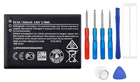 Swark BV-6A Akku Kompatibel mit Nokia 8110 4G 2017 Nokia Banana 2060 3060 5250 C5-03 with Tools