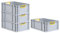 PROREGAL SuperSparSet 4x Eurobox NextGen Color | HxBxT 22x40x60cm | 44 Liter | Griffe gelb offen | Verstärkter Boden | Eurobehälter, Transportbox, Transportbehälter, Stapelbehälter