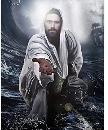 YSCOLOR Diamant Painting Diamant Malerei Jesus Hand Voller Runder Bohrer Stickerei Punkte Craft Art Kit Dekoration Geschenke 30x40cm