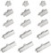sourcing map 100 Stück Ribbon Crimp Klemme Enden 8/10/13/20/25mm Lesezeichen Klemmschnur Endverschlüsse für DIY Basteln Silber Ton (5 Größen In 1 Satz)