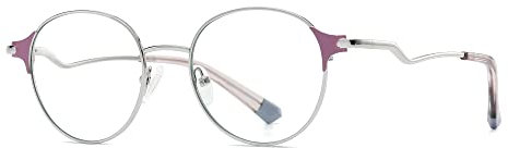 Cyxus Blaulichtfilter Brille Herren Damen mit rundem Rahmen gegen Blaulicht Brille Gaming Brille Anti-Blaulicht für PC TV Tablet Handy (Silber)