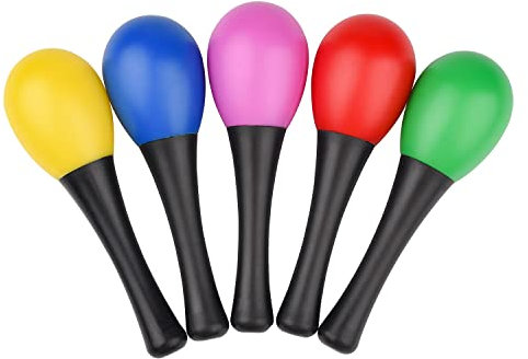 AOVNA 5 Pieces Sand Hammer 5 Colors Maracas Egg Shaker Musical Sand Shaker Educational Toys Percussion Instrument (5)