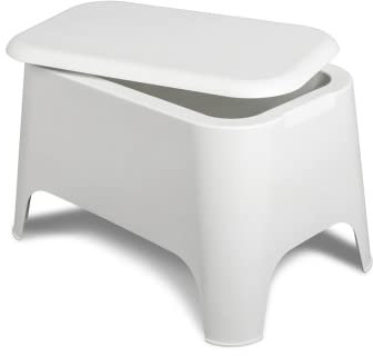 Mondo Viro Ensemble de jardin en résine Petra table conteneur et fauteuil d'extérieur (table blanche)