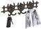 Relaxdays Garderobenleiste Pferd, Gusseisen, HxBxT: 11 x 36,5 x 3,5 cm, 6 Garderobenhaken, antikes Schlüsselbrett, braun