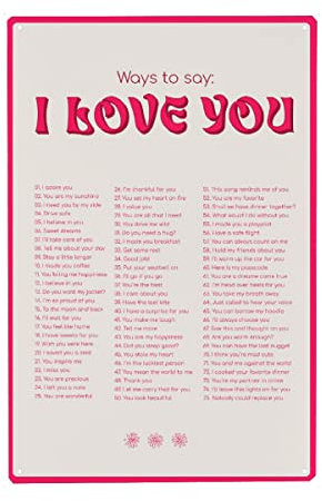artboxONE Metall-Poster 30x45 cm Typografie Ways to say: I Love You - pink von Künstler The Artcircle