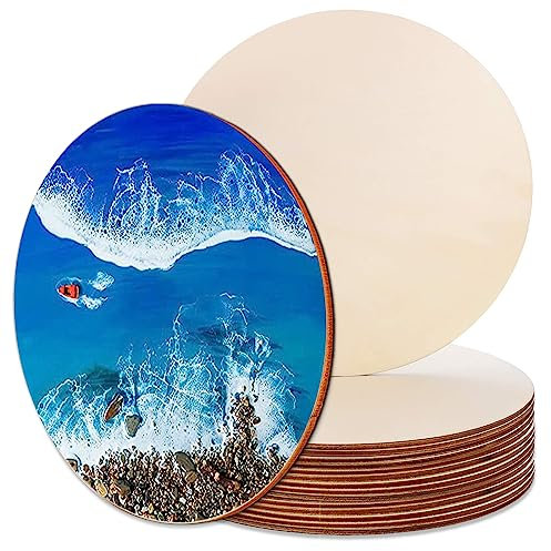 Dischi Di Legno, 15 Pezzi Tondi in Legno non Finito, Rotondi Per La Decorazione Sottobicchieri Artigianato Pittura Fai Da Te, Artigianato, 20x20cm