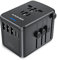 Amoner 35W Adattatore Spina Da Viaggio Universale Spina Adattatore Internazionale con Due Porte USB per Giappone Cina Canada USA EU UK AU Circa 250 Paesi per Natale