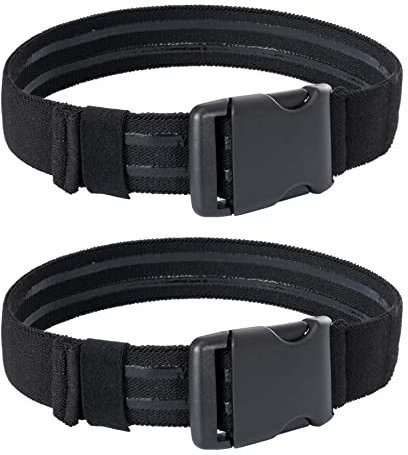 IDOGEAR Tactical Leg Strap Thigh Belt for Holster Knife Thigh Strap Outdoors EDC Leg Hanger with Quick-Release Buckle Unisex Elastic Nylon (Black-2pcs)