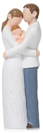 LEWOME Family of 3 Figurines, Collectible Figurines, Mother Father Baby Sculpted Hand-Painted Statue, Figure Gifts for Birthdays, Anniversary, Thanksgiving and Christmas.
