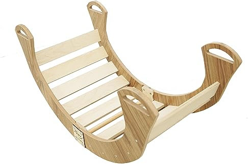 Skyline Kletterbogen Baby Kleinkind Kinder ab 1 Jahr Indoor Klettern Montessori Klettergerüst Holz Wippe Balancewippe Kletterdreieck Kletterwippe Holzwippe Kletterling Holzbogen L Eichenimitat