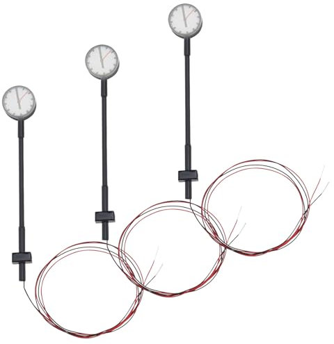 VGOL 3pcs LQS62N Modèle Chemin de Fer N Échelle 1:160 Modèle Montre Lampe Plate-forme Horloge Piste Lampe pour Modèles de Bac à Sable Architectural LED Blanc Chaud