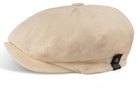 MEGAVOW Schirmmütze Damen Herren Baskenmütze Barett Cap, 8 Panel Fischgräten Retro Schiebermütze Schlägermütze Gatsby Cap Newsboy Flat Cap, Größe 55-59cm