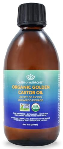QUEEN OF THE THRONES Organic Golden Castor Oil, 8.4 oz, 250 ml