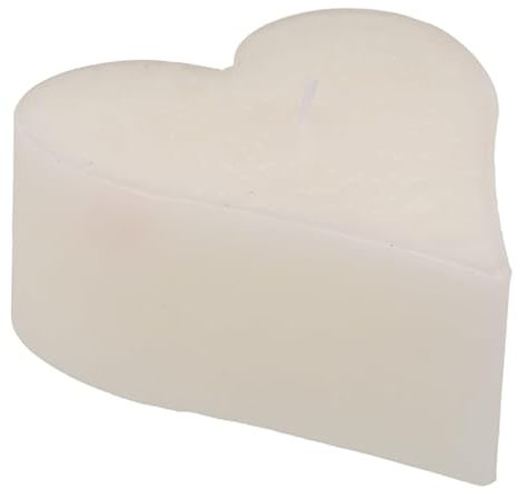 Rote Herzkerze, dekorative Kerzen, Herzen, romantische rote Kerze, große Herzen (15 x 15 x 6 cm), Weiß