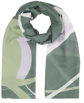 TOM TAILOR Damen Halstuch mit Muster, 37134 - Pale Bark Green Scarf Design, ONESIZE