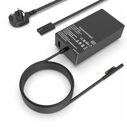 65W Surface Pro Charger for Microsoft Surface Pro 10, 9, 8, 7+, 7, 6, 5, 4, 3, X Surface Laptop 6, 5, 4, 3, 2, 1, Microsoft Surface Book 3, 2, 1 Laptop Charger