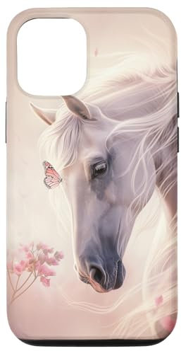 Hülle für iPhone 12/12 Pro Pferd Schmetterlinge Pferdebesitzer Pferd