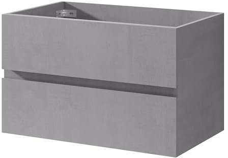 UEV Waschbeckenunterschrank hängend 75cm, Badezimmerschrank mit 2 Schubladen, Soft-Close-System, Waschplatz, Waschtischunterschrank, Waschtisch, Badmöbel für Gäste WC, dunkel grau
