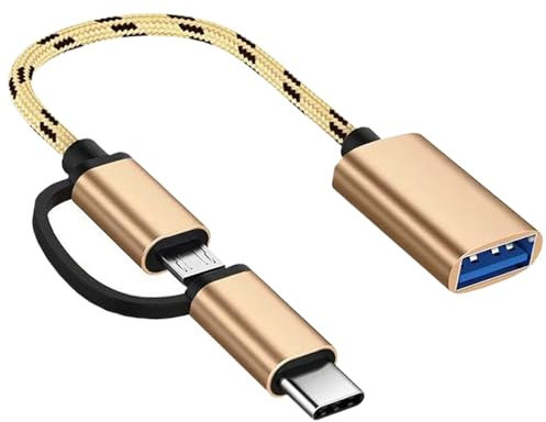 Sooiiyu Adaptador USB C/Micro a USB 2 en 1, Cable OTG Compatible Con Samsung Galaxy S21 S22 S23 Note 20/10 A53, Google Pixel, Android