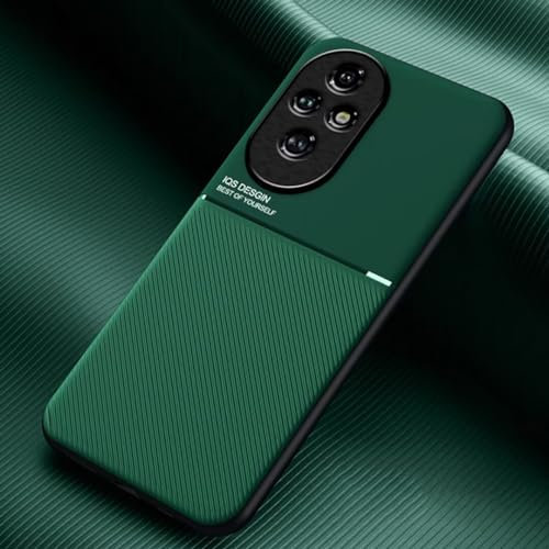 COMAKU Cover per Honor 200 Pro 5G, Ultrasottile PU + TPU Silicone Antiscivolo Antiurto Case Con Texture Bumper Custodia Cover - Verde