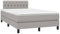 Hommdiy Boxspringbett mit Matratze LED Polsterbett Einzelbett Bett Bettgestell Lattenrost Bettrahmen Schlafzimmerbett Hotelbett1 Hellgrau 120x200cm StoffKnopfheftung Design