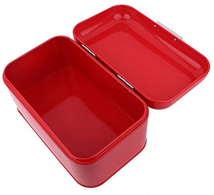 aqxreight Contenitore Portapane retrò in Metallo, Contenitore da Cucina di Grande capacità, Adatto per L'home Office, Ferro Rosso (rosso)