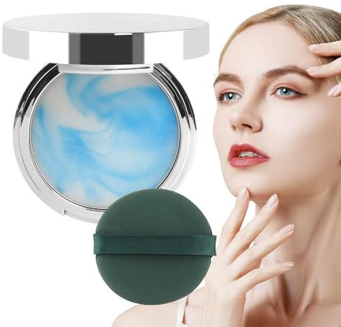 Oil Control Compact Powder, Face Pressed Puder Make up, Porenverfeinernd und Fixiert Langanhalten, Jelly Gesichts Make Up Puder, Leichte, Wasserfeste Kompaktpude (B, 0.38)