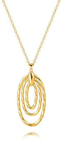 Aobei Pearl Statement Lange Anhänger Halskette 18k Gold Disc Halskette für Pullover Boho Einfacher Schmuck für Frauen Trendy