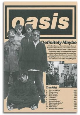 Oasis Definitely Maybe Album-Poster, Kunst-Wanddekoration – Innenbereich, Bar, Restaurant, Wohnzimmer, Ästhetik, 30 x 45 cm, ungerahmt, 22
