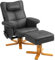 HOMCOM Relaxsessel mit Liegefunktion Massagesessel mit Hocker und Stauraum Fernsehsessel mit Seitentasche Kunstleder 78 x 86 x 93cm Schwarz