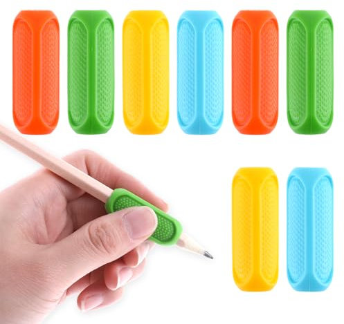 8 PCS Pencil Grips, Silicone Pencil Grips for Kids Handwriting Multicolor Ergonomic Pencils Holder Grip Writing Aid Universal Special Education Writing Tool for Children Kids Students Adult