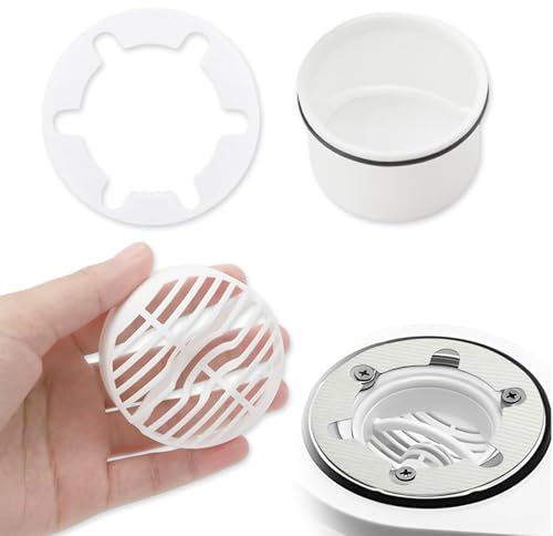 Haarsieb + Tauchrohr für Dusche Ablaufgarnitur Set, Kompatibel mit Ablaufgarnitur, Geruchsverschluss Dusche Tauchrohr mit Dichtung, Haarfilter Duschablauf, Kompatibel 6960, 6963, 6961, 6962