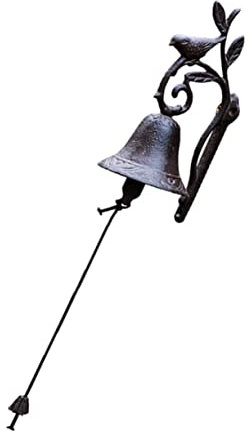 Alipis Cast Iron Doorbell Rustic Style Wall Bell for Garden Villa Vintage Decorative Housewarming Ornament Sturdy Outdoor/indoor Use