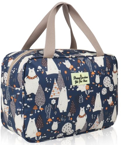 TIECHI Kulturbeutel Kinder Damen, Schminktasche wasserdichte GroßE Kulturtasche füR Damen und Mädchen Reise-Kosmetiktasche-Tasche wasserdichte Tragbare Travel Essentials (Blau Bär)