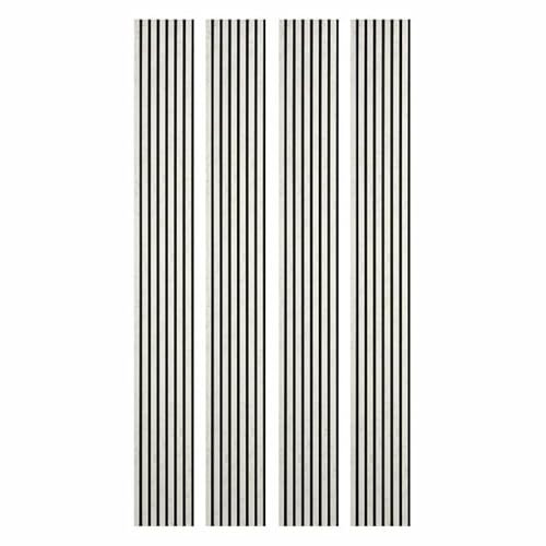 DECOON Lot de 4 Panneaux tasseaux Bois 250 x 30 x 1,9 cm - décor marbre Blanc/Feutrine Noir - 3m²