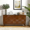 HULALA HOME Storage Sideboard Cabinet with 4 Doors Modern Sideboard with Solid Wood Legs and 2 Shelves, Walnut